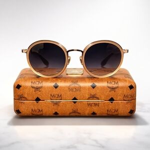 🆕️Authentic MCM MCM115SK Rose Gold Men’s Round Sunglasses 55-22-140 Designer